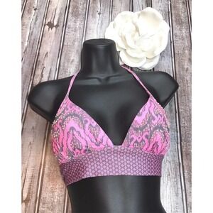 OndadeMar, pink and gray bikini top  size med.